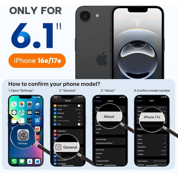 MHAWBL-Compatible with iPhone 16e Case/iPhone 17e Case, [Soft Anti-Scratch Microfiber Lining], Liquid Silicone Shockproof Drop Protection Phone Case for iPhone 16e/17e, Black