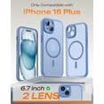 thumbnail image 1 of MHAWBL-Magnetic for iPhone 15 Plus Case, Upgraded Full Camera Protection, Compatible with Magsafe, Drop Protection, Translucent Matte Back Bumper Phone Cover 6.7-Inch (Light Blue), 1 of 4