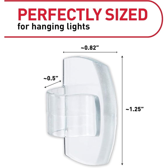 MHAWBL-Outdoor Light Clips, 20 Clear Clips and 24 Strips, Damage-Free Hanging Outdoor Light Clips with Weather Resistant Strips, Wall Clip for Hanging Outdoor Lights and Cable Management