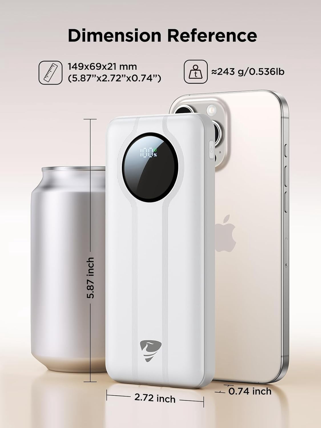 MHAWBL-Power Bank, 10000mAh Portable Charger with Built in Cables Fast Charging 22.5W USBC in/Out Travel PowerBank Battery Pack for iPhone 16 15 14 13 12 Samsung Galaxy S24 A15 Android Phone(1 Pack)