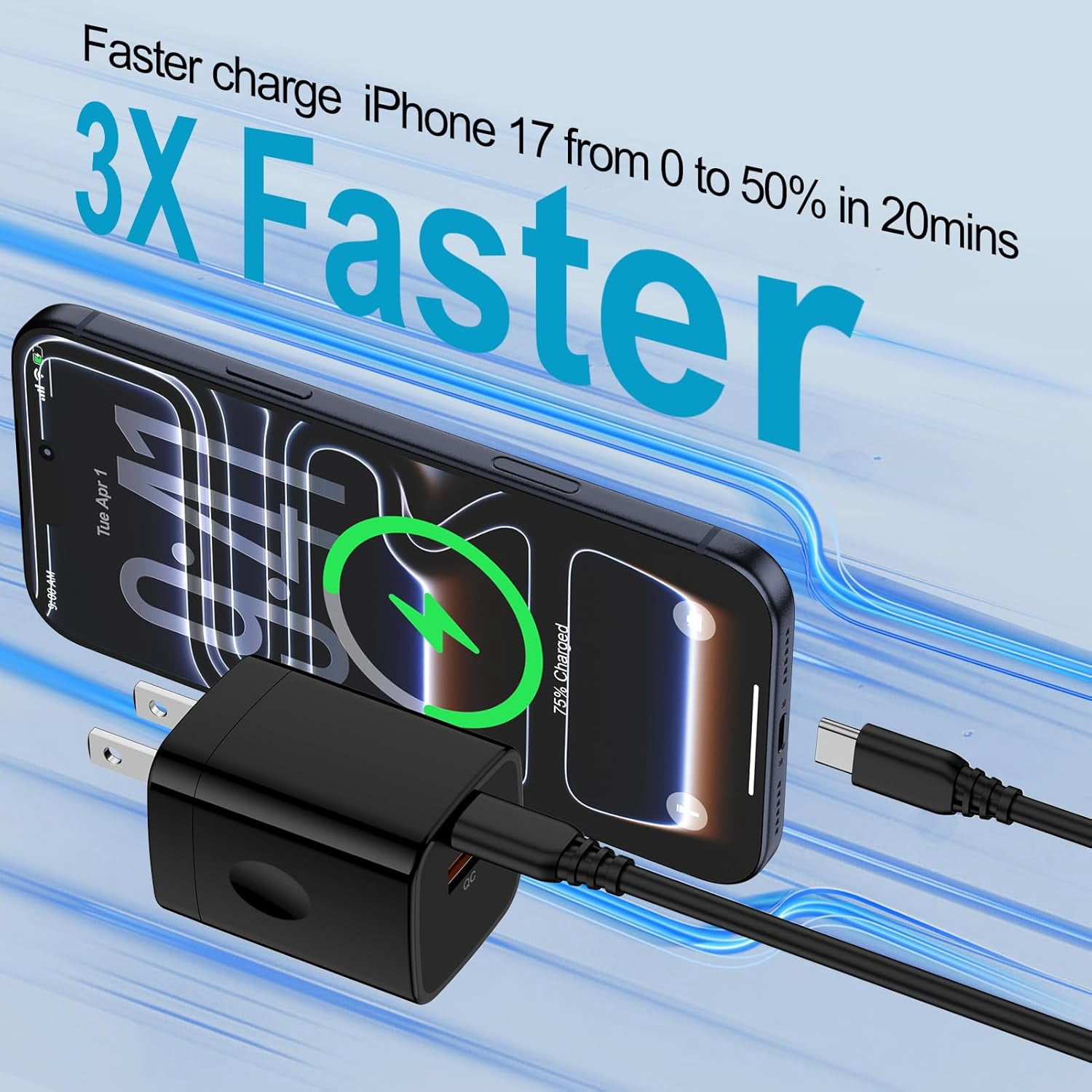 MHAWBL-Samsung S26 Type C Fast Charger Block, 40W Dual Port Foldable PD 3.0 USB C Power Adapter + QC 3.0 Wall Charger Plug for Galaxy S26 Ultra S25 FE iPhone 17/16/15 Pro Max iPad Google Pixel 10a 10