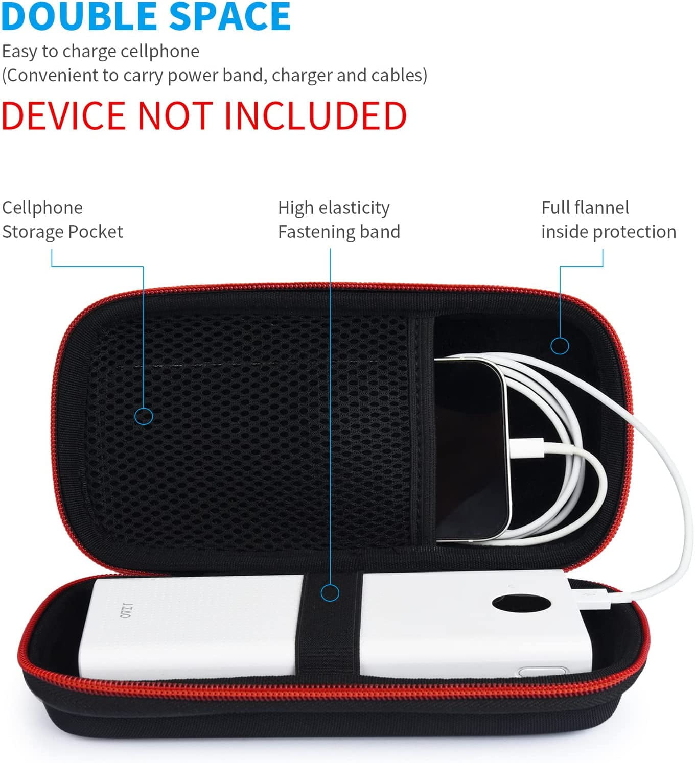 MHAWBL-Skynew Hard Travel Case for Ekrist/LanLuk Portable Charger Power Bank 25800mAh, Power Bank Case for Anker PowerCore 10000mAh, Samsung T7 Touch and Seagate Portable 2TB