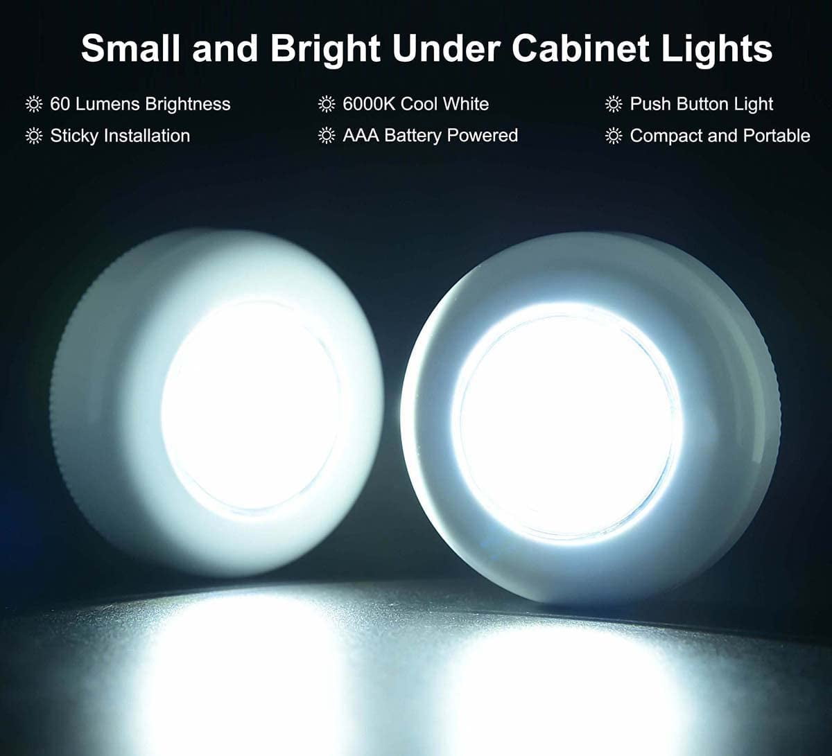 MHAWBL-Tap Light Push Lights, 7 Pack Small Under Cabinet Touch Puck ...