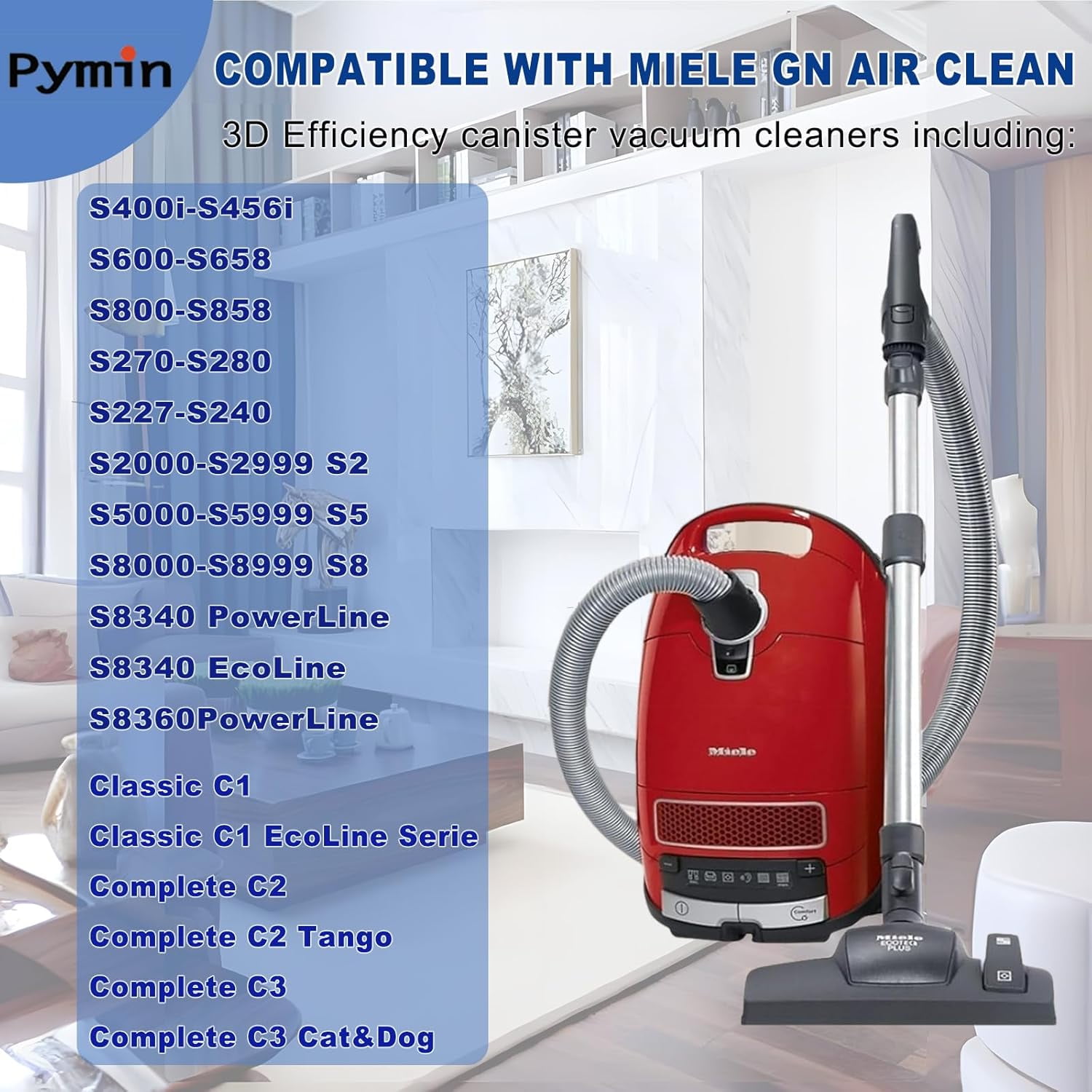 MHAWBL-Upgraded 12 Pack GN Vacuum Dust Bags Compatiable with Miele Hoover Bags,3D Efficiency GN Vacuum Bags for Classic C1,Complete C2 C3, S227 S240, S270, S400, S600, S800,S2, S5, S8 Series