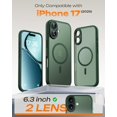 thumbnail image 1 of MHAWBL-for Phone 17 Case, Full Camera Protection, Built-in Magnetic Ring, Compatible with Magsafe Charger, Drop Protection, Translucent Matte Phone Case for Phone 17 6.3 inch (Alpine Green), 1 of 4
