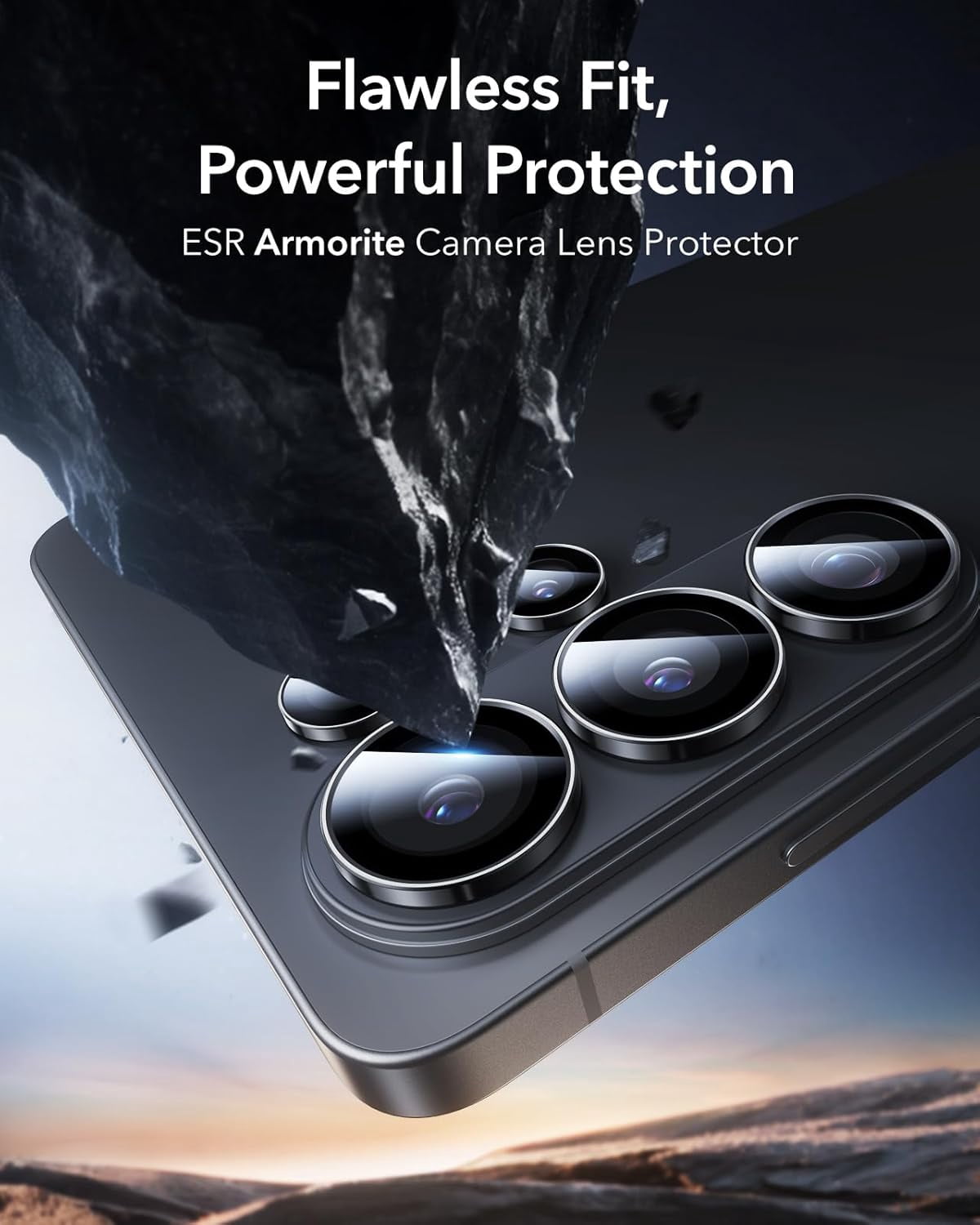MHAWBL-for Samsung Galaxy S26 Ultra Camera Lens Protector, Individual Lens Protectors, Ultra-Thin Tempered Glass with Aluminum Edging, Case Friendly, 2 Set, Black