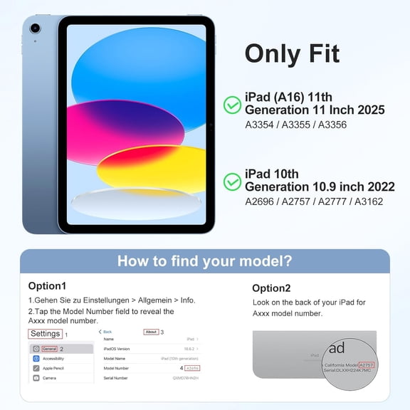 MHAWBL-for iPad (A16) 11th Generation Case 11 Inch 2025 with Screen Protector, iPad 10th Generation Case 10.9 Inch 2022 Cute Slim Hard Translucent Back Full Protective Trifold Stand Cover, Pine Green