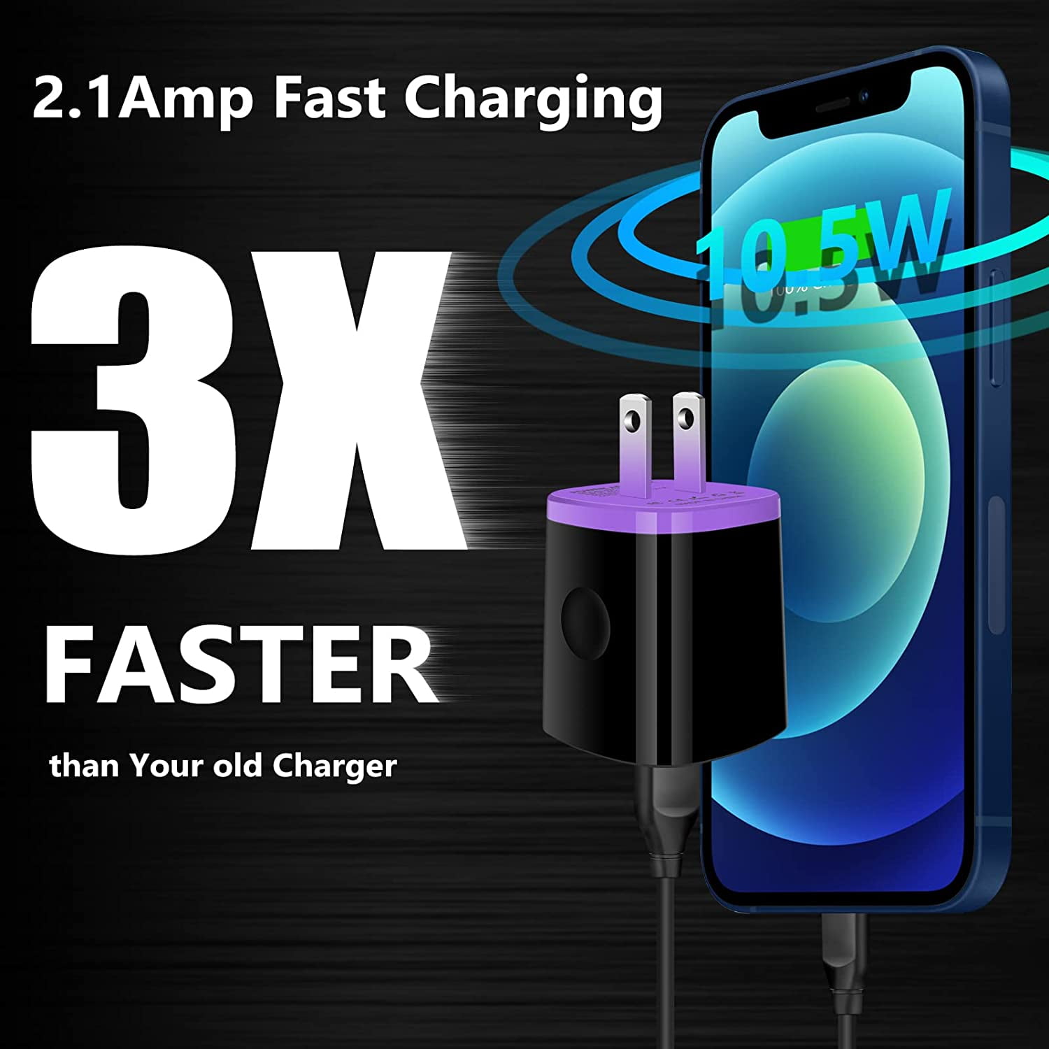MHAWBL-iPhone USB Wall Charger Adapter, Charger Brick, AndHot 5Pack 2.1A Dual Port Fast Charging Block Box Base Wall Plug for iPhone 17 16e 16 15 14 13 12 11 Pro Max XR XS X 8 7,iPad,Samsung,Android,
