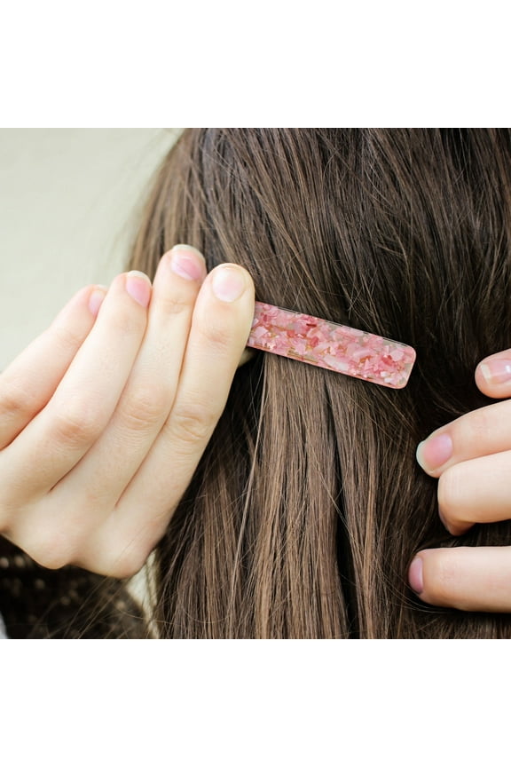 MHB Must-Have Beauty Hair Jewelry 6PCS Rose Quartz Hair Clips