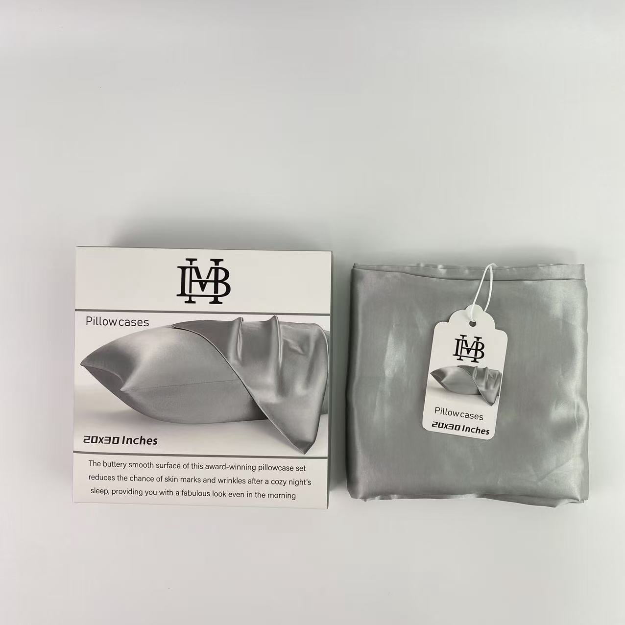MHB Pillowcases,Satin Pillowcase 1 Pack Similar to Silk Pillow Cases Standard Size, Gifts for Women Men, Dark Grey
