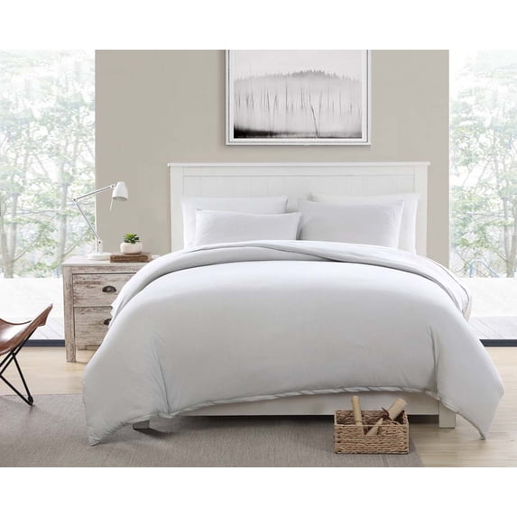 MHF Home Grey Heather Recylced Cotton Blend Duvet Set Size Full/Queen