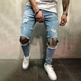 thumbnail image 1 of MHFRRA Bootcut Jeans for Men Male Jeans Ripped Slim Pants Trousers and Trousers Size M, 1 of 7