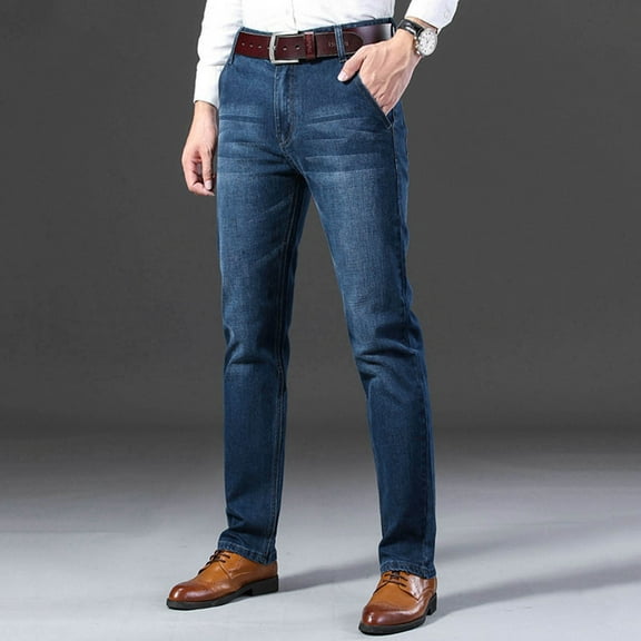 MHFRRA Bootcut Jeans for Men Mens Jeans Slim Casual Loose Straight Stretch Long Pants Trend Jeans Casual Pants Size L