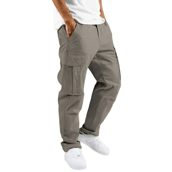 MHFRRA Cargo Jeans Mens Casual Waist Color Sports Hat Woven Pocket Foot Rope Solid Pants Street Cargo Tie Mens Cargo Pants 239