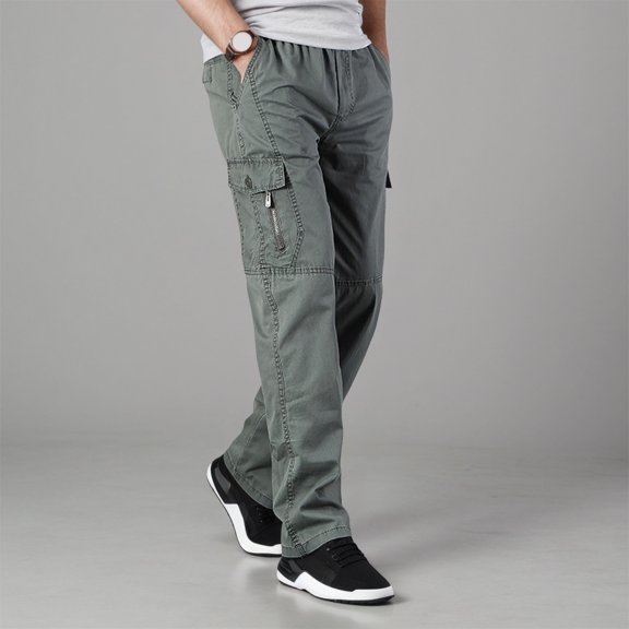 MHFRRA Cargo Pants Men's Cargo Pants for Daily Wear and Work Loose Fit with Pockets Straight Leg Design for Versatile Styling and Comfort