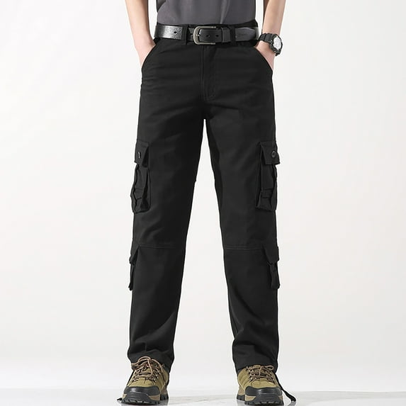 MHFRRA Cargo Pants Men's Straight Leg Outdoor Casual Trousers with Multiple Pockets and Loose Work Pants