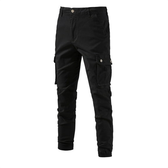 MHFRRA Cargo Pants for Men Mens Casual Breathable Youth Solid Color Versatile Trousers Cargo Pants