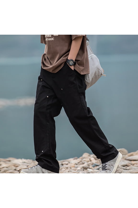 Cargo Work Pants for Men Both Knee Workers Logging Pants Spring Men's Long Pants Straight Japanese Retro Casual Trousers