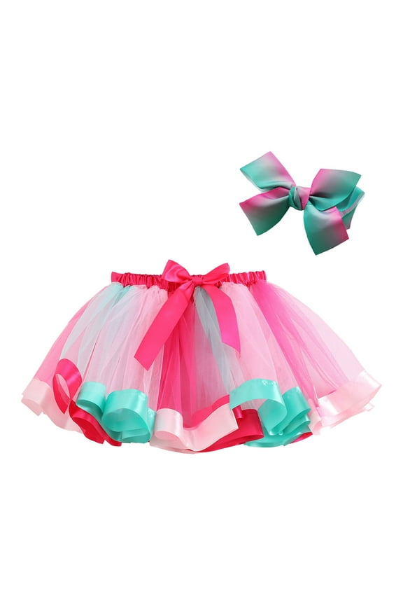 Christmas Tutu Kids Girls Holiday Party Ballet Skirts Party Dance Skirt Hairband Set 9-11 Years