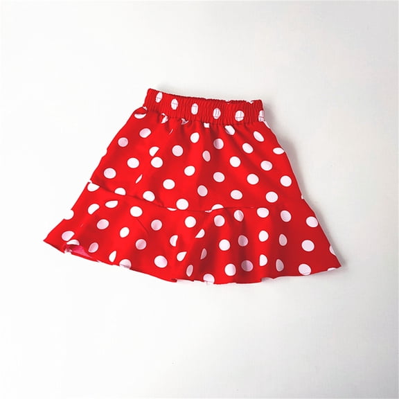 MHFRRA Christmas Tutu Kids Girls Polka Dot Print Children's Skirt 6-7 Years