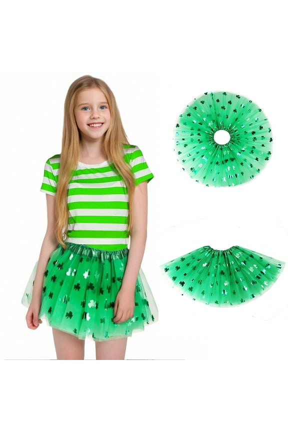 Girls Skirt St Patricks Day Tutu Girls Teen Women Tutu Green 3-8 Years