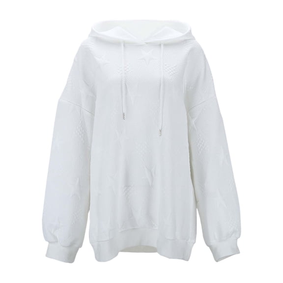 MHFRRA Hoodie Blanket for Women Large Size Women's 3D Star Pattern Hooded Long Sleeve Hoodie Solid Color Pullover for Casual and Comfortable Wear