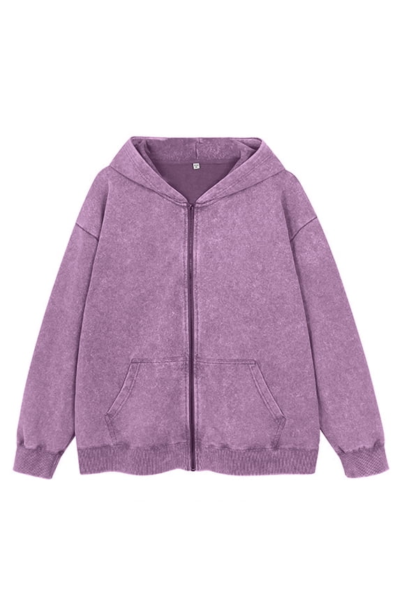 Hoodie Blanket for Women Women's Heavyweight Pullover Hoodie Zip Up Sweatshirt with Distressed Wash for Casual Wear