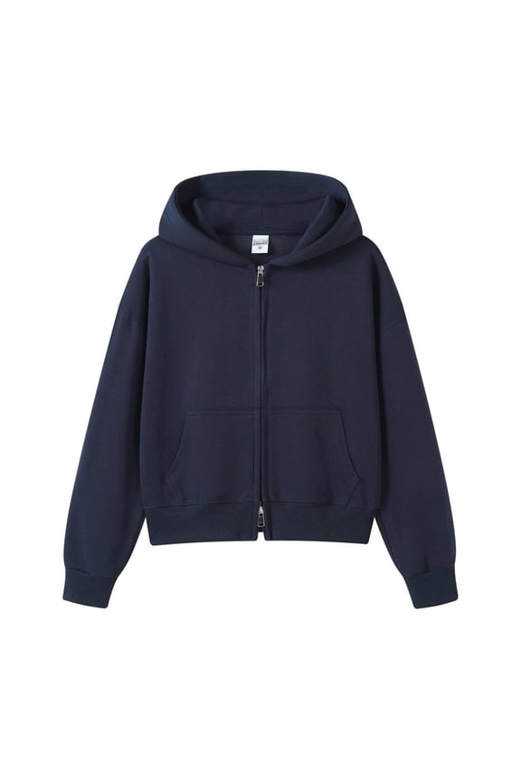 Long Hoodies for Women Short Hooded Zipper Cardigan Jacket A Korean Style and Casual Hooded Sweatshirt