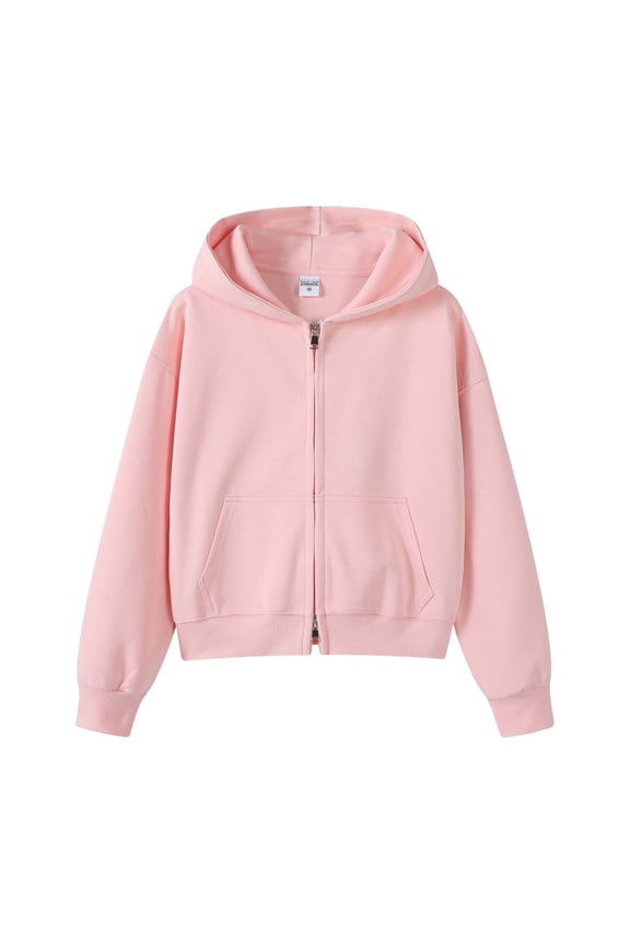Long Hoodies for Women Short Hooded Zipper Cardigan Jacket A Korean Style and Casual Hooded Sweatshirt