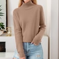 thumbnail image 1 of MHFRRA Long Sweatshirts for Women Women Stand Collar Neck Slim Sweaters Soft Warm Elastic Pullover Tops size XXL, 1 of 3