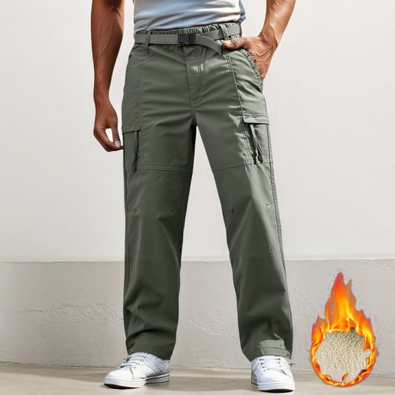 MHFRRA Men's Cargo Pants Cargo Pants Heavy Duty Outdoor Work Pants with Multiple Pockets Durable Casual Utility Trousers for Hiking and Daily Wear