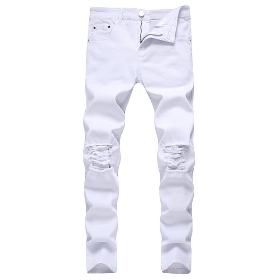 MHFRRA Mens Baggy Jeans Mens Slim Fit Straight Tube Retro Hop Pants ...
