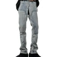 thumbnail image 1 of MHFRRA Mens Bootcut Jeans Style Patchwork Zipper Washed Jeans Youthful Fashion Street Stay and Men's Jeans Size S, 1 of 7