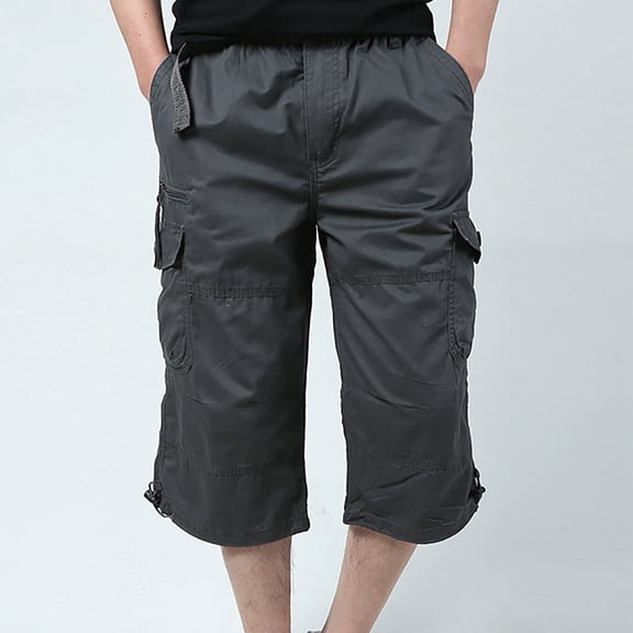 MHFRRA Mens Cargo Jeans Hiking Shorts with Belt Men's Cargo Casual Outdoor Stretchy Lightweight Summer Shorts with Pockets
