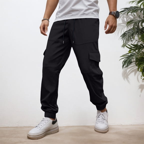 MHFRRA Mens Cargo Jeans Men's Work Pants Work Pants Casual Pocket Harem Pants Loose Drawstring Casual Pants