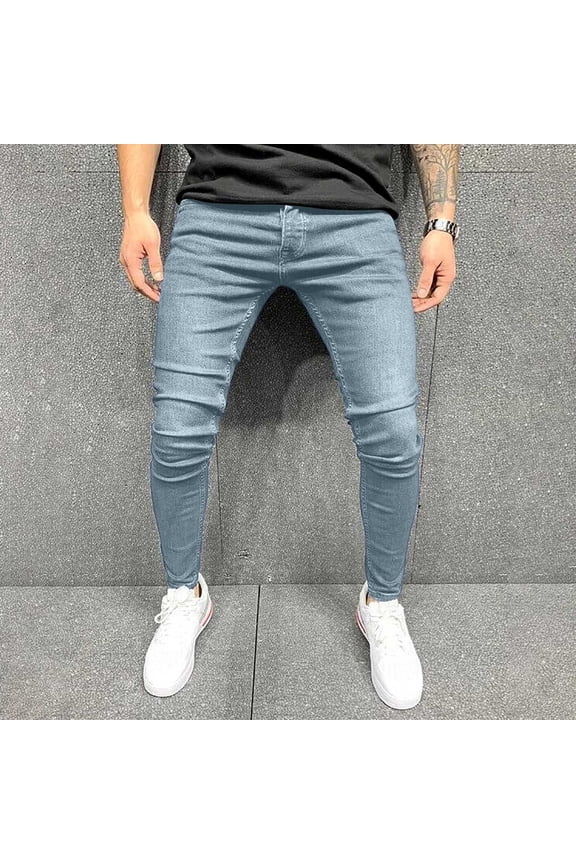 Mens Jeans Men's Fashion Denim Wash Hop Work Trousers Jeans Pants 18 Size L