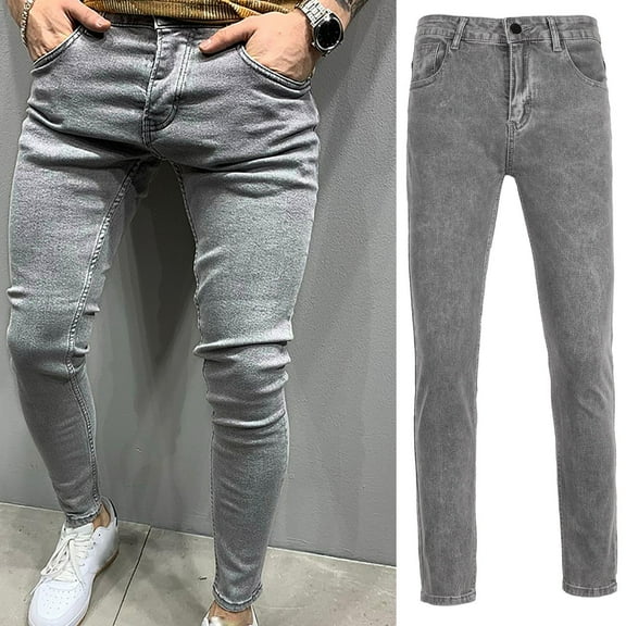 MHFRRA Mens Jeans Men's Fashion Denim Wash Hop Work Trousers Jeans Pants 2 Size XXL