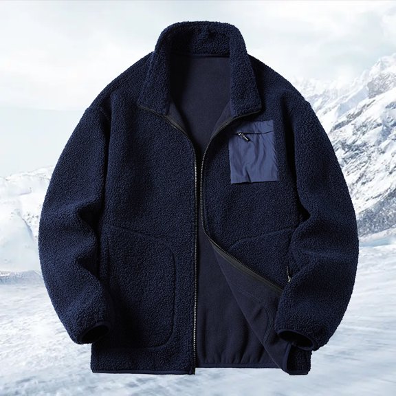 MHFRRA Mens Winter Jackets Men's Winter Padded and Thickened with Pockets Baseball Collar Casual Style Jacket Jacket