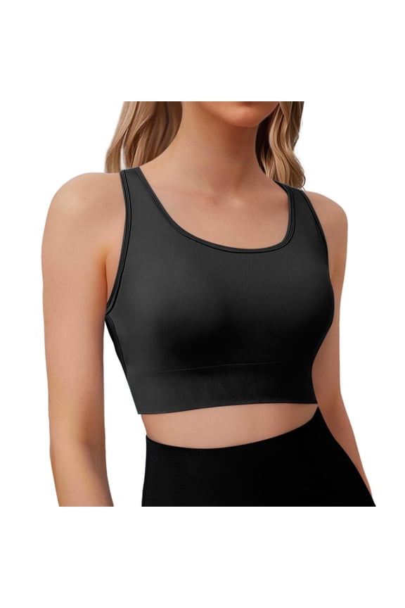 Sports Bra Women Straps Bralette Bras Gym Fitness Push Up Crop Top Yoga No Underwire Backless Open Back Bra for Running Jogging Gymnastics L