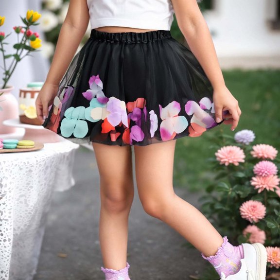 MHFRRA Toddler Tutu Toddler Kids Baby Girls Dancing Skirt Flowers Prints Mesh Ballet Tutu Skirts 2-4 Years