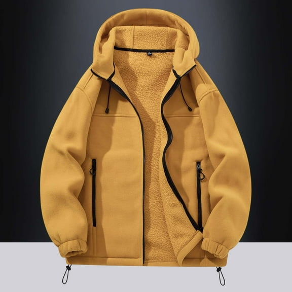 MHFRRA Winter Coats Jacket Winter Warm Outdoor Thermal Lined Hooded Coat Soft Breathable Windproof Lightweight Full Zip Athletic Sports