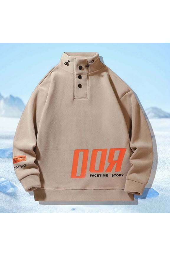 Winter Coats for Men Two Open Shaker Sweater Turtleneck Men's Autumn and Winter Solid Color Pullover Letter Sweater