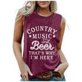 thumbnail image 1 of MHFRRA Womens Tank Top Women's Crew Neck Fashionable Sleeveless Top with English Letter Printed Vest and Suspender L, 1 of 5