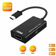 MHL Micro USB to HDMI Cable Adapter, MHL to HDMI 1080P Video Graphic Converter, Cable Adapter with Video Audio Output for Android Smart Phones & Tablets