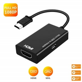 MHL Micro USB to HDMI Cable Adapter, MHL to HDMI 1080P Video Graphic Converter, Cable Adapter with Video Audio Output for Android Smart Phones & Tablets