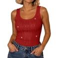 thumbnail image 1 of MHOSTAFH Women's Rhinestone Tank Top Sleeveless Scoop Neck Camisole Ribbed Going Out Tops for Club Party, 1 of 9