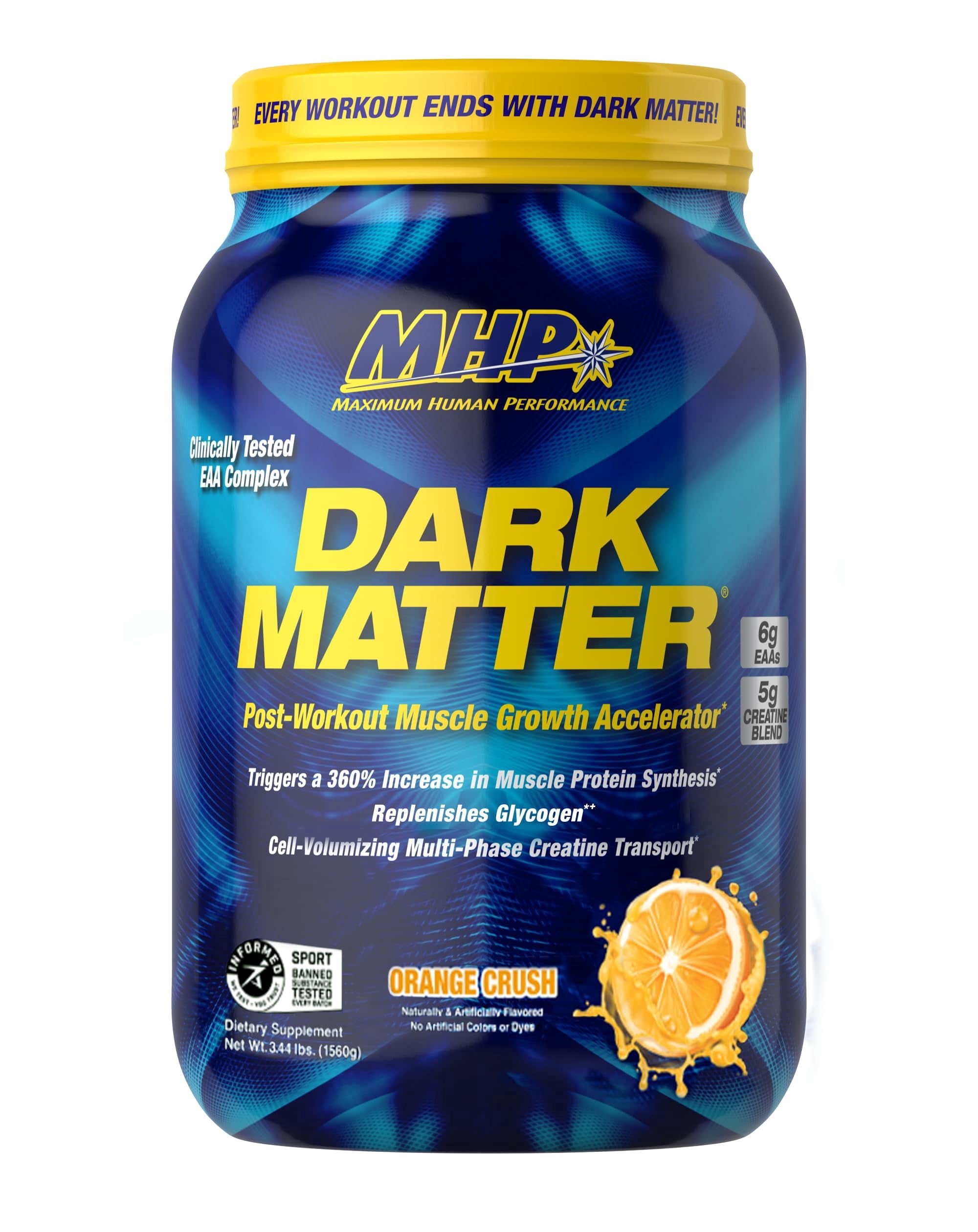 MHP Dark Matter Post Workout, EAA and Creatine, Recovery, Orange Crush, 20 Servings, 55 Oz