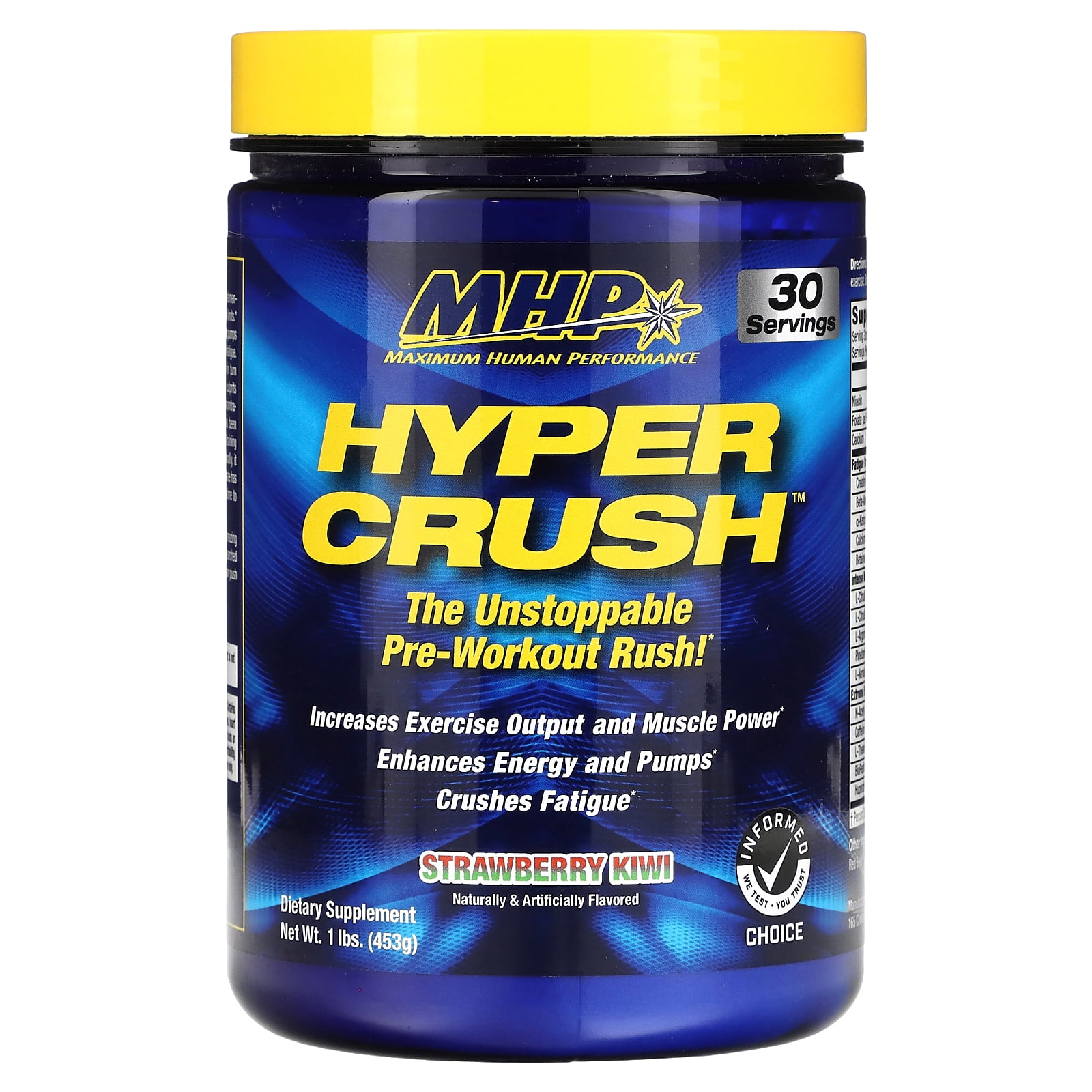 MHP Hyper Crush, PreWorkout, Strawberry Kiwi, 1 lbs (453 g)