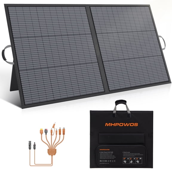 MHPOWOS 110W Portable Solar Panel 25% N-Type 16BB High Efficiency Foldable Solar Panel Charger with 21V Output for Power Station Solar Generator Outdoor Camping RV Off Grid System