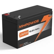 MHPOWOS 12V 8Ah Lithium Battery LiFePO4 Deep Cycle Battery, 2000+ Cycles Rechargeable Battery Solar/Wind Power Built-in 10A BMS for RV Camping